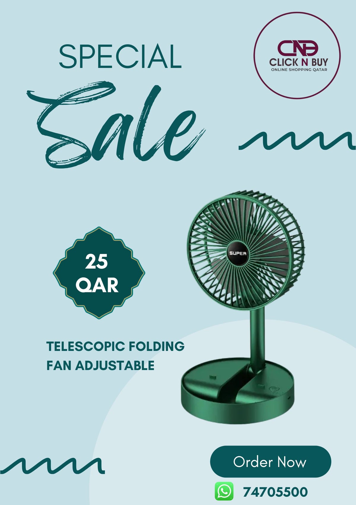 TELESCOPIC FOLDING FAN