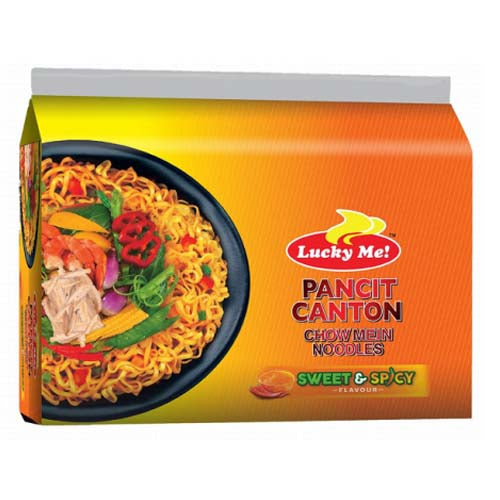 Lucky Me Pancit Canton Fried Noodles Sweet & Spicy 60gm *6