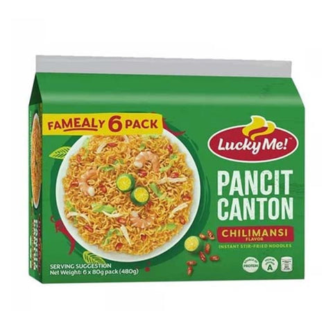 LUCKY ME PANCIT CANTON FRIED NOODLES CHILIMANSI 60 GM  X 6 PACK