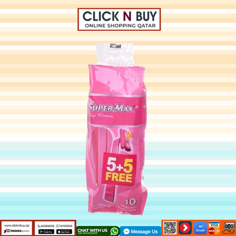 Supermax Women Razor Disposable twin blade 5 + 5