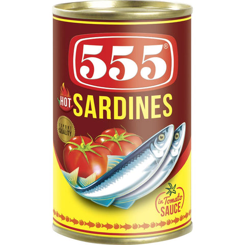 555 Hot Sardines In Tomato Sauce 425g