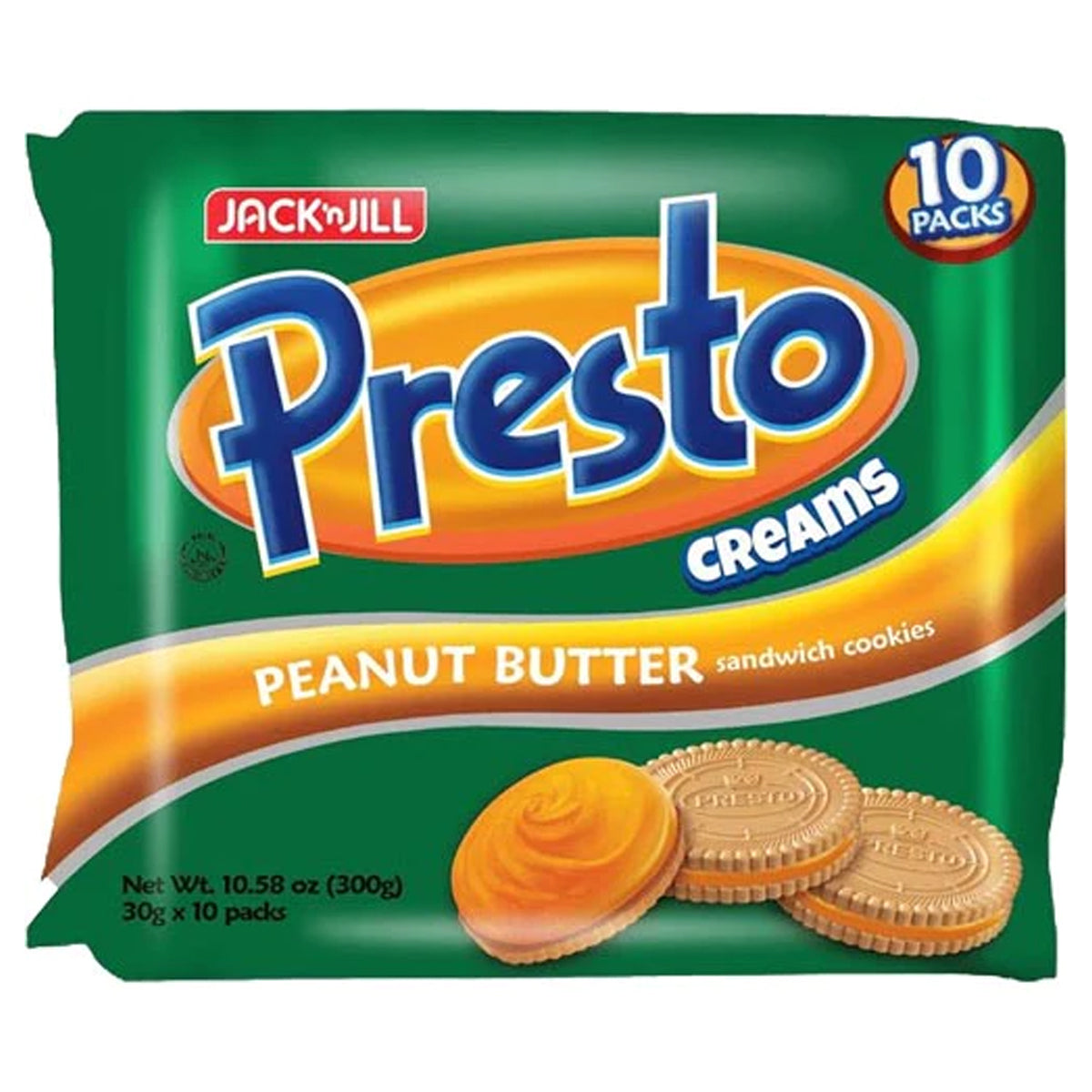 Jack n Jill Presto Creams Peanut Butter Biscuits 30G X 10Pcs