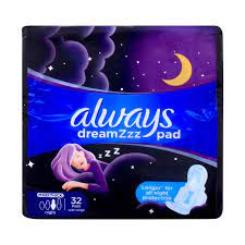 Always Dreamzz Pad Cotton Soft Maxi Thick, Night Long Sanitary